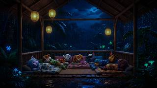 Sin anuncios | Cabaña en la jungla lluviosa para dormir 🌧️ Ambiente nocturno tropical para un sue... screenshot 3