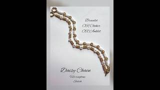 Daisy Chain Bracelet - using flat herringbone stitch