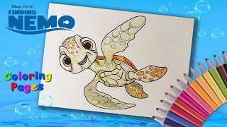 Finding Nemo Coloring Pages. How to coloring Tortoise Squirt. Coloring book for kids.