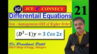 Solution of ODE || (𝑫^𝟑−𝟏)𝒚=𝟑 𝑪𝒐𝒔 𝟐𝒙 || Differential Equations || 18mat21 || Dr Prashant Patil