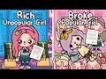 Rich unpopular girl vs broke popular girl toca life story  toca boca  toca life world