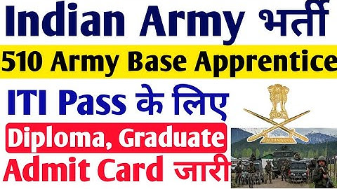 Good News of Army Base Apprentice Recruitment 2023, ITI, Diploma, Graduate, 510 Army Base Admit C...