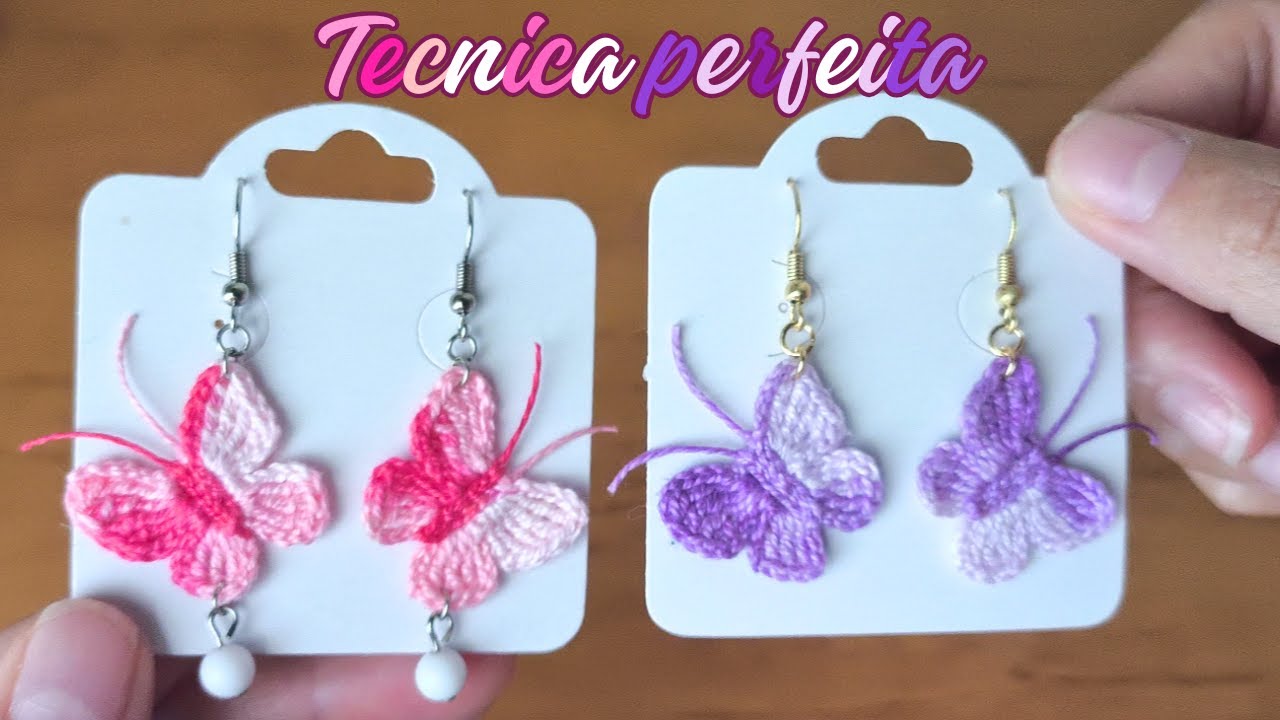 Дайте волю своему творчеству: простые и красивые серьги-бабочки, связанные крючком