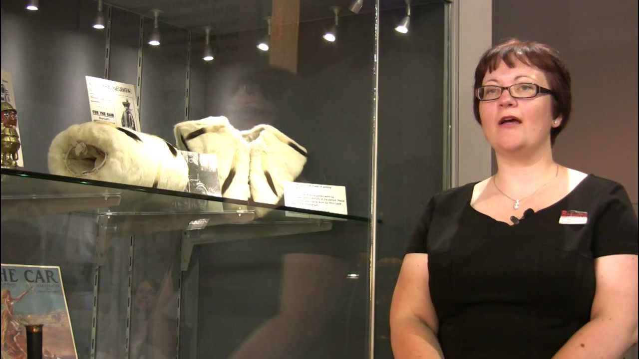 Edwardian motoring clothing on display at the National Motor Museum, Beaulieu