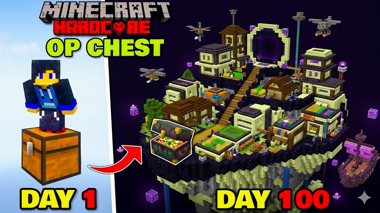 I Survived 100 Days With Only ONE Chest In Hardcore Minecraft - YouTube
