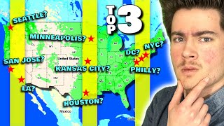 Name the 3 Biggest US Cities at Every LONGITUDE Quiz!