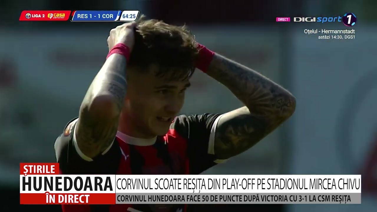 CORVINUL SCOATE REȘIȚA DIN PLAY-OFF PE STADIONUL MIRCEA CHIVU