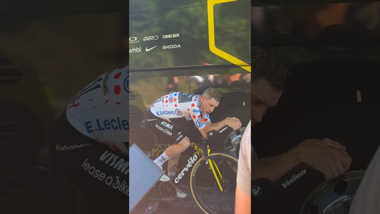 Jonas Vingegaard Warming Down After Stage 10