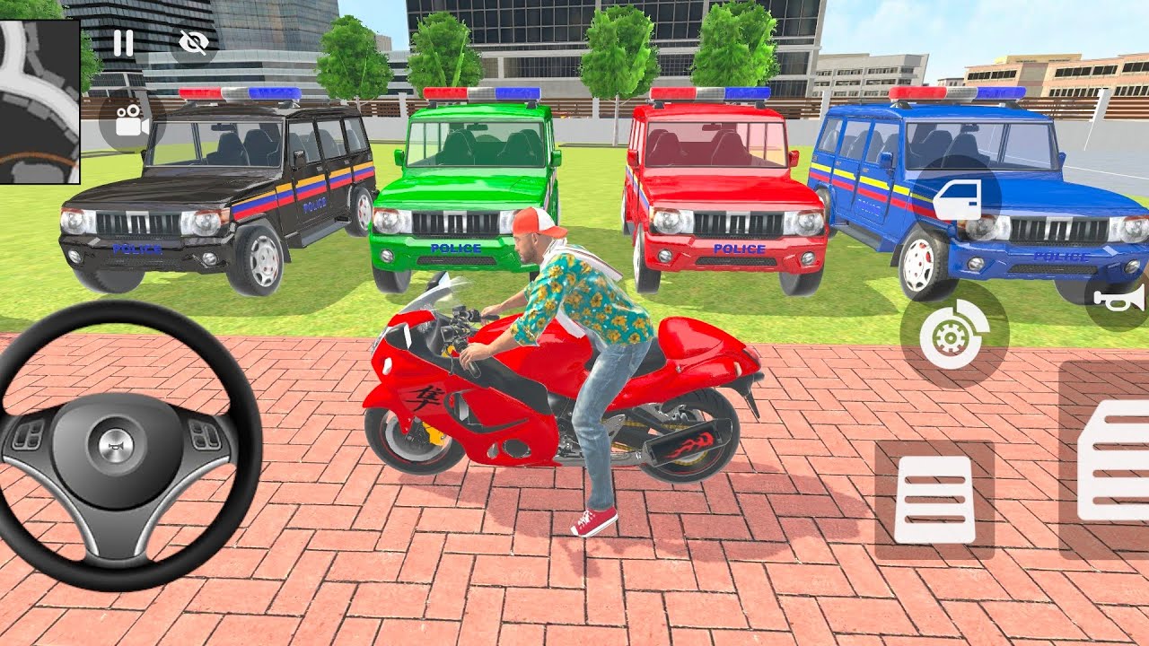 🎮 Franklin order by 4️⃣ Police jeep in Indian 🇮🇳 bike Thief Auto simulator 🎮