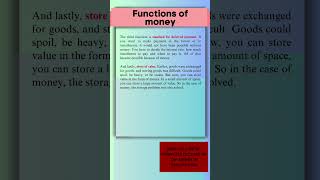 FUNCTIONS OF MONEY | CLASS 12 MACRO ECONOMICS CH-3 MONEY AND BANKING | CBSE NOTES