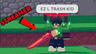 I Made This Streamer Rage Roblox Bedwars