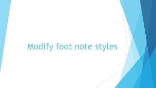 Modify Footnote text Style