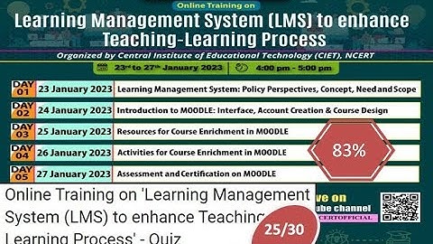 Post Session Quiz || Learning Management System (LMS) to enhance Teaching-Learning Process || CIET