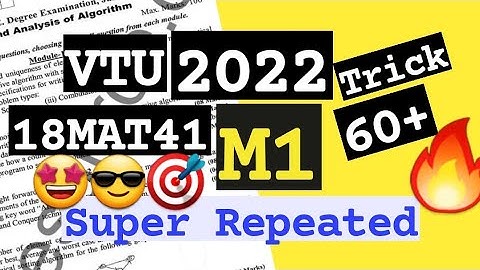 18MAT41 M1 Super Repeated 💯🤩 Super Imp Video [+PDF] 🎯🔥🔥🔥 4SEM CSE