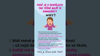 Proč je v dospělosti tak těžké najít si kamarády? 🤔 #pratelstvi #vztahy #dospelyzivot #samota