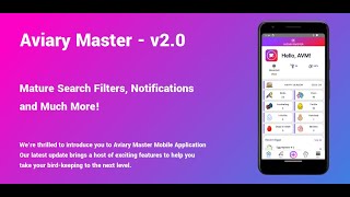 Aviary Master Mobile Application | Version 2.0 | Mature Search Filters, Notifications and Much More! screenshot 3