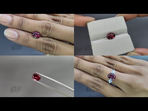 Rhodolith granat im ovalschliff 2,14 karat, Madagaskar Video  № 1