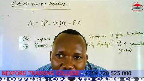 AFM  - Sensitivity Analysis ( capital budgeting)  {+254 720 525000}