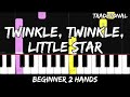 Twinkle twinkle little star  easy beginner piano tutorial  for 2 hands