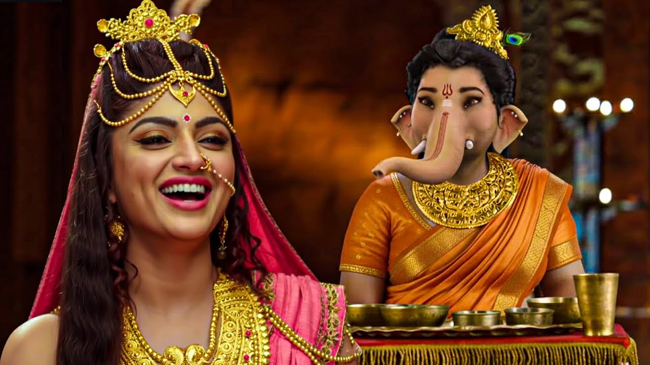 साड़ी पहने गणेश जी को खाना खाते देख माता पार्वती खिलखिला कर हँसी पड़ी | Vighnaharta Ganesh