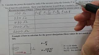 Lab #1 - Resistors - calculate the power in the circuit