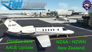 MSFS | Citation CJ4 | AAU1 Update | VNAV Departure | RNAV RNP Approach | NZAA  NZWN | New Zealand |