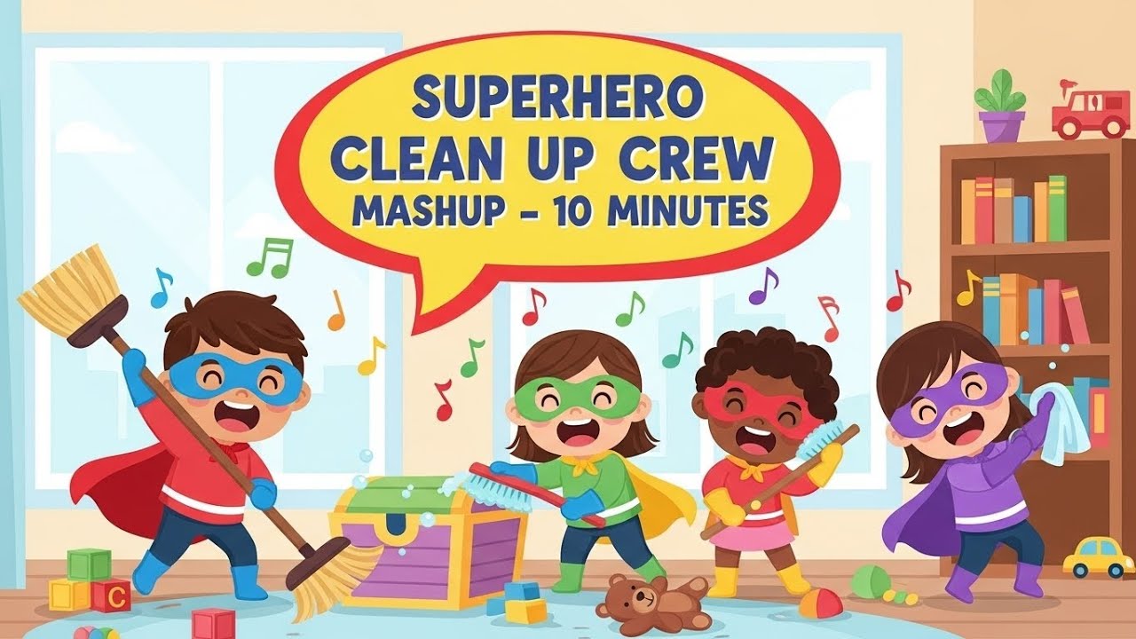 Сборник песен про уборку от команды супергероев | 10 минут веселых песенок для детей | Время Базз...