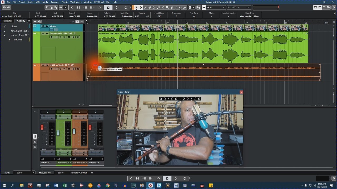 Работа с видео в Cubase