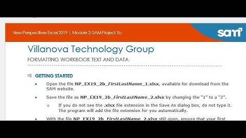 Excel Module 2 SAM Project B Villanova Technology Group | Excel Module 2 SAM Project 1b