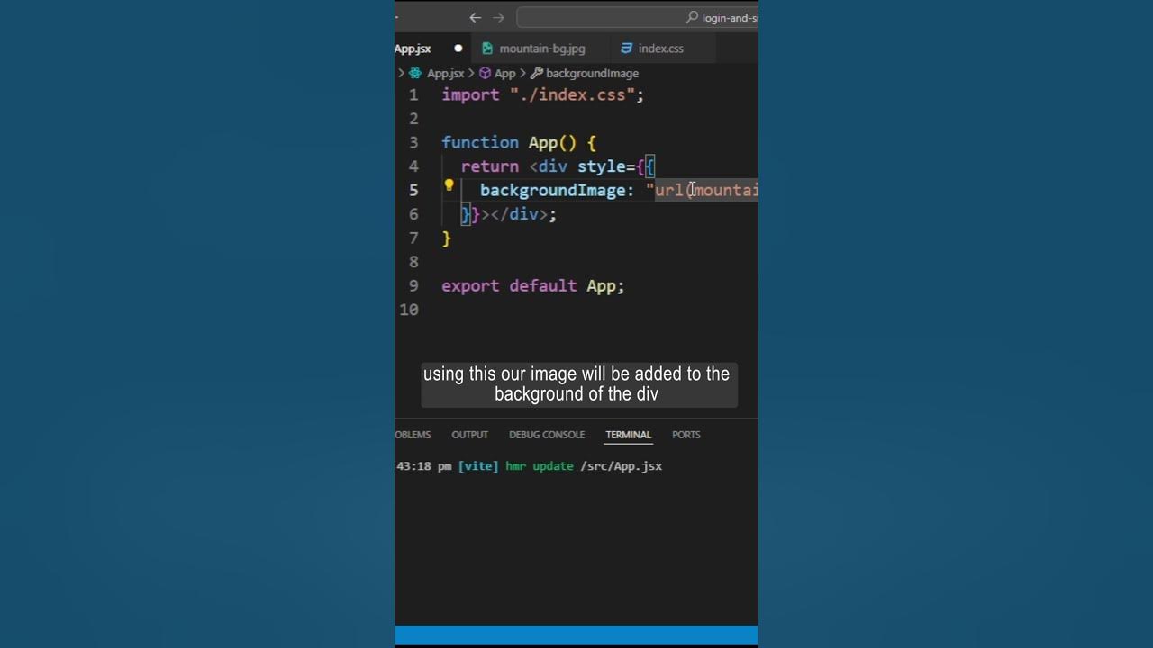 Add Background image using HTML and CSS in React JS #reactjs #html #css ...