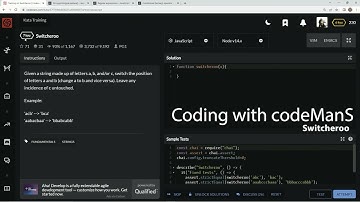 Codewars 7 kyu Switcheroo JavaScript