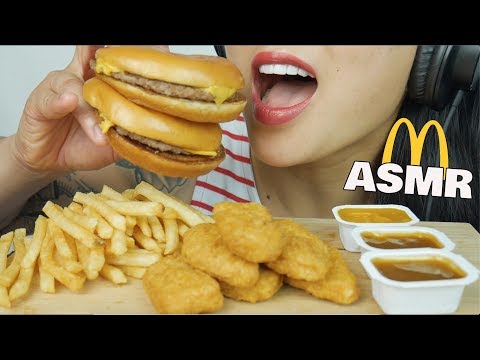 ASMR McDonalds Chicken Nuggets + Cheeseburger (EATING SOUNDS) | SAS-ASMR