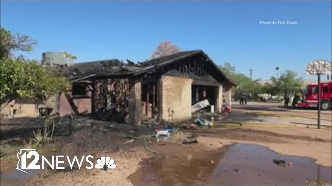 Family displaced after house fire in Phoenix - YouTube