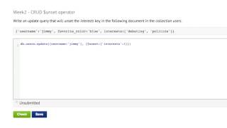 20a  Using the $unset Command