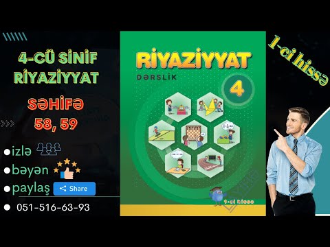 Yeni 4-cü sinif  səh. 58, 59 Riyaziyyat  // Tənlik Qurmaqla Məsələ Həlli // Müəllim: Rauf Mirzəyev