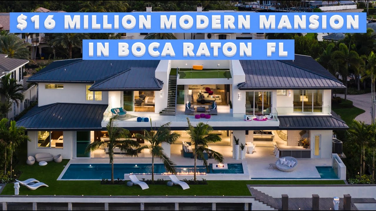 $16 Million  Modern Mega Mansion in Boca Raton Florida - DroneHub