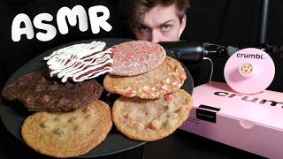 ASMR Eating Crumbl Cookie Thins (Cake Batter Cookie, Red Velvet Cookie, & More)