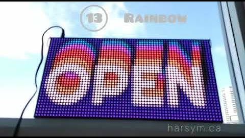 Open Sign Animated Advanced Graphics Bright LED Panel Display 25 Plus Animations