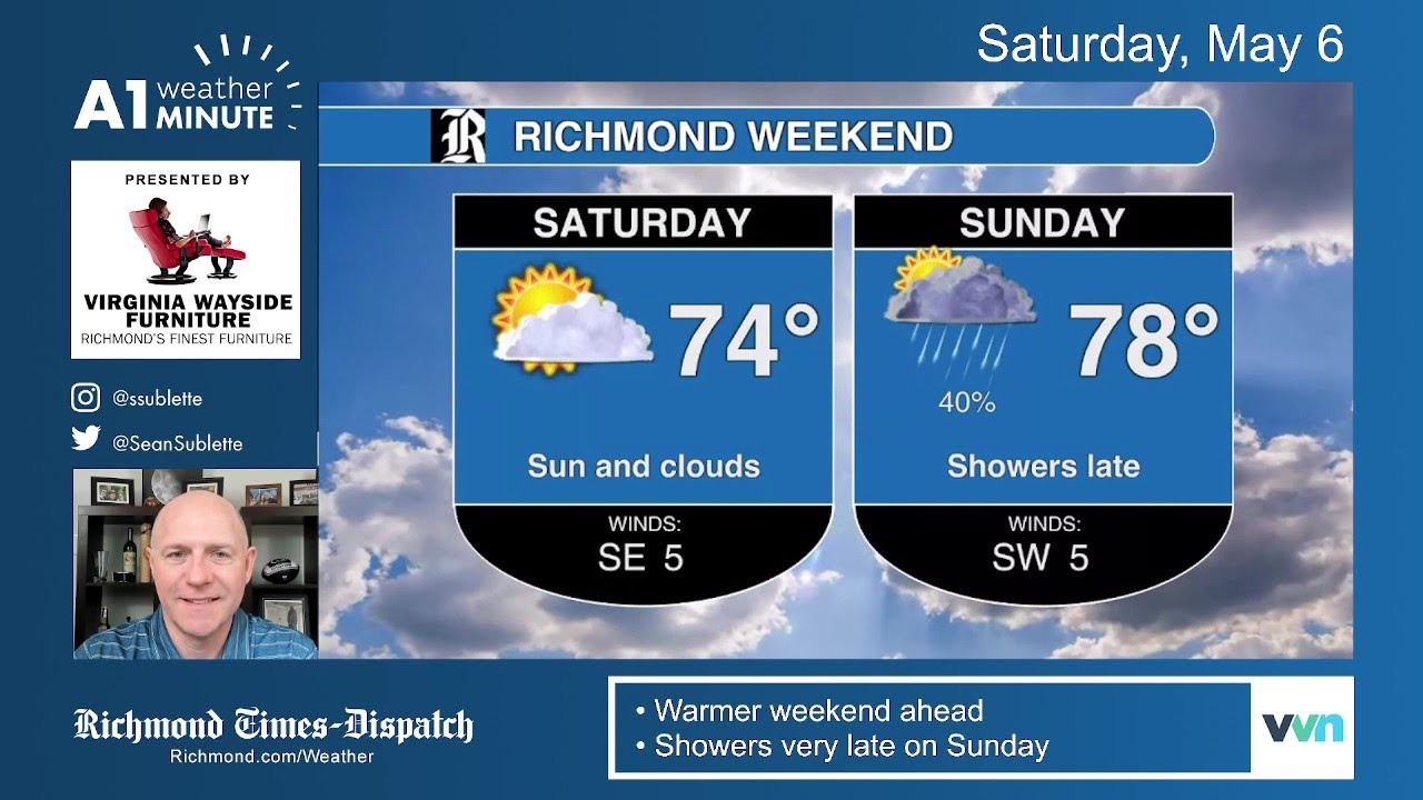 Weekend Weather Video: Warmer with showers very late on Sunday - YouTube