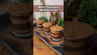 Mini chocolate mousse cups | MINI DESSERT CUPS | Chocolate biscuit pudding #shorts #chocolatemousse