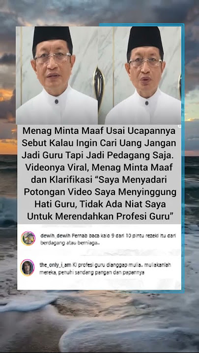 🙏 Menag Klarifikasi & Minta Maaf: “Saya Tak Bermaksud Merendahkan Guru” 📚#Menag #Guru #Pendidikan