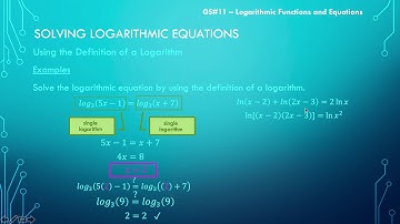 Solving Logarithmic Equations Using One-to-One Property (Log3of4)