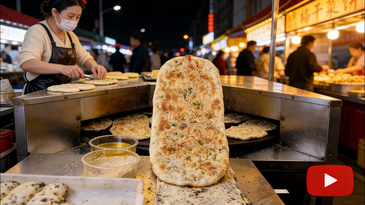 The Best Street Food｜Crispy Flatbread🔥【街頭美食 / 屋台 / 길거리음식】#foodie#yummy#streetfood