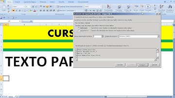 Assistente de importação de arquivo texto txt csv delimitado largura fixa para células de colunas do