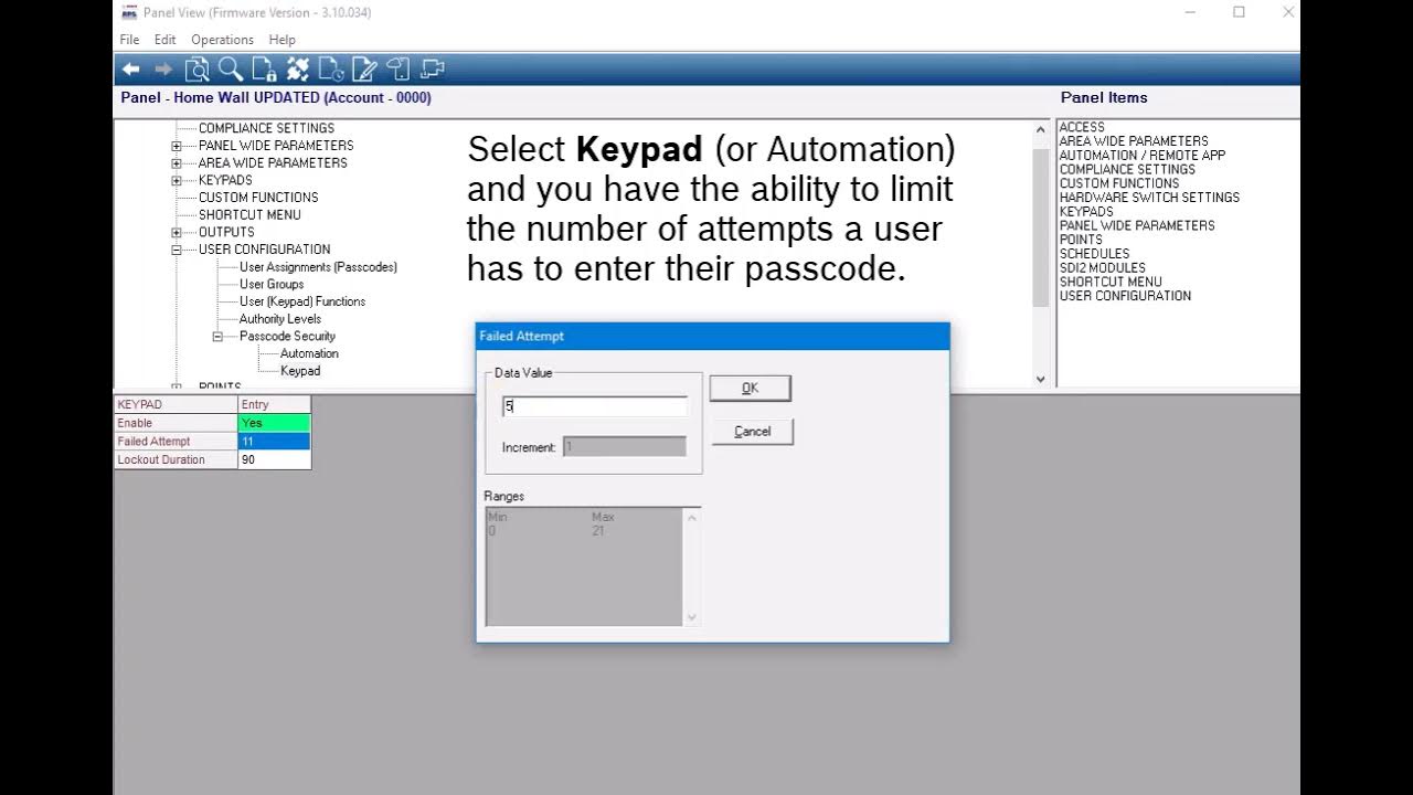 Bosch RPS v6.11 Passcode Security YouTube