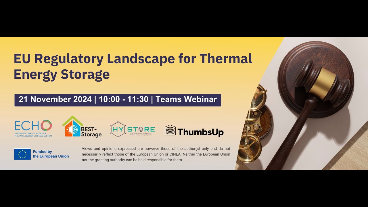 EU Regulatory Landscape for Thermal Energy Storage - YouTube