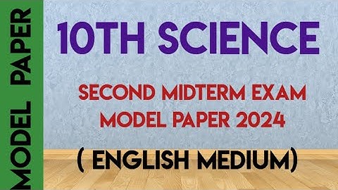 10th science second midterm exam question paper 2024 | 10th std 2nd midterm exam question paper 2024