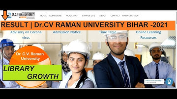 Dr. C V Raman University Result Check _ 2021