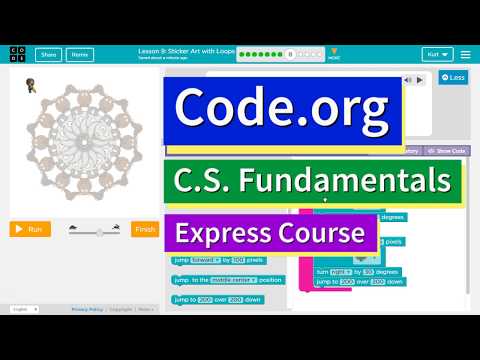 Sticker Art With Loops Express Lesson 7.8 Code.org Tutorial With Answers