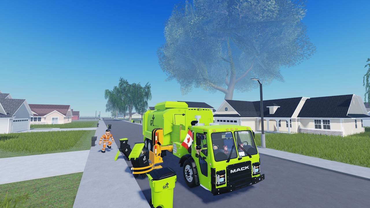 Max Labrie Collecting garbage using a Mack LR Labrie Automizer in Goose's GFL with ...